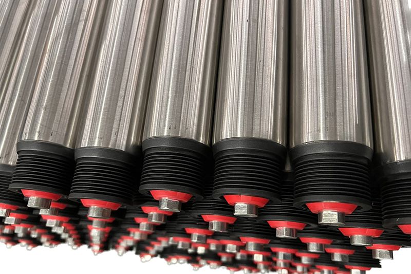 Poly-v belt driven conveyor roller